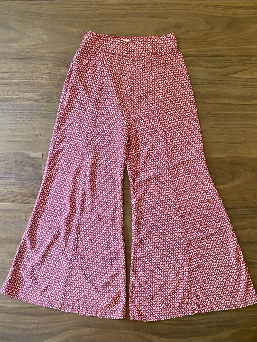 Red Floral Wide-Leg Palazzo Pants